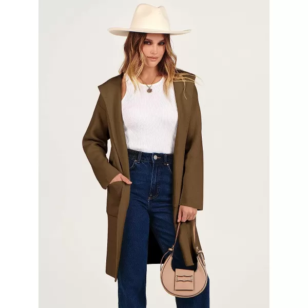 imageANRABESS Womens Open Front Long Sleeve Oversized Hoodie Cardigan Coat Casual Pockets Knit Cotigan SweaterBrown