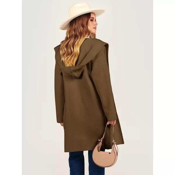 imageANRABESS Womens Open Front Long Sleeve Oversized Hoodie Cardigan Coat Casual Pockets Knit Cotigan SweaterBrown