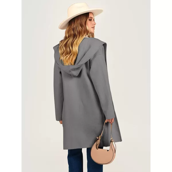 imageANRABESS Womens Open Front Long Sleeve Oversized Hoodie Cardigan Coat Casual Pockets Knit Cotigan SweaterGray