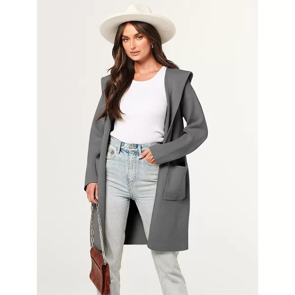 imageANRABESS Womens Open Front Long Sleeve Oversized Hoodie Cardigan Coat Casual Pockets Knit Cotigan SweaterGray