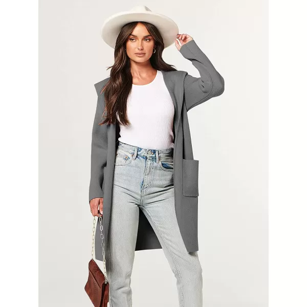 imageANRABESS Womens Open Front Long Sleeve Oversized Hoodie Cardigan Coat Casual Pockets Knit Cotigan SweaterGray