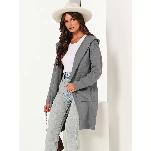 imageANRABESS Womens Open Front Long Sleeve Oversized Hoodie Cardigan Coat Casual Pockets Knit Cotigan SweaterGray