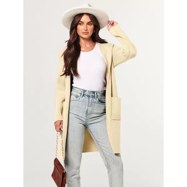 imageANRABESS Womens Open Front Long Sleeve Oversized Hoodie Cardigan Coat Casual Pockets Knit Cotigan SweaterKhaki Beige