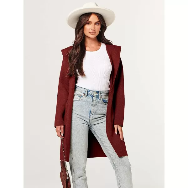 imageANRABESS Womens Open Front Long Sleeve Oversized Hoodie Cardigan Coat Casual Pockets Knit Cotigan SweaterRed