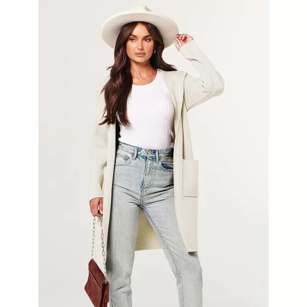 imageANRABESS Womens Open Front Long Sleeve Oversized Hoodie Cardigan Coat Casual Pockets Knit Cotigan SweaterWhite