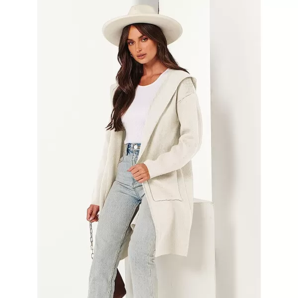 imageANRABESS Womens Open Front Long Sleeve Oversized Hoodie Cardigan Coat Casual Pockets Knit Cotigan SweaterWhite