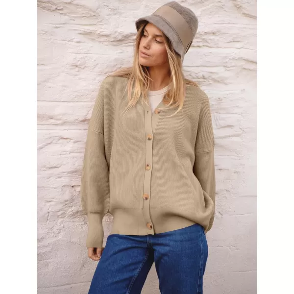 imageANRABESS Womens Open Front Oversized Chunky Knit Long Sleeve Casual Loose Fall Fashion Sweaters CardiganApricot