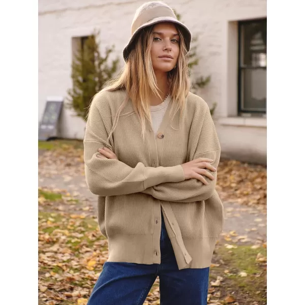 imageANRABESS Womens Open Front Oversized Chunky Knit Long Sleeve Casual Loose Fall Fashion Sweaters CardiganApricot