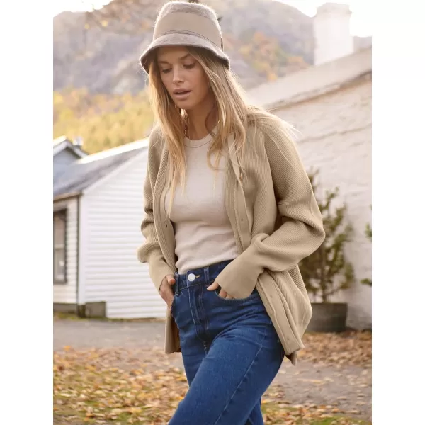 imageANRABESS Womens Open Front Oversized Chunky Knit Long Sleeve Casual Loose Fall Fashion Sweaters CardiganApricot