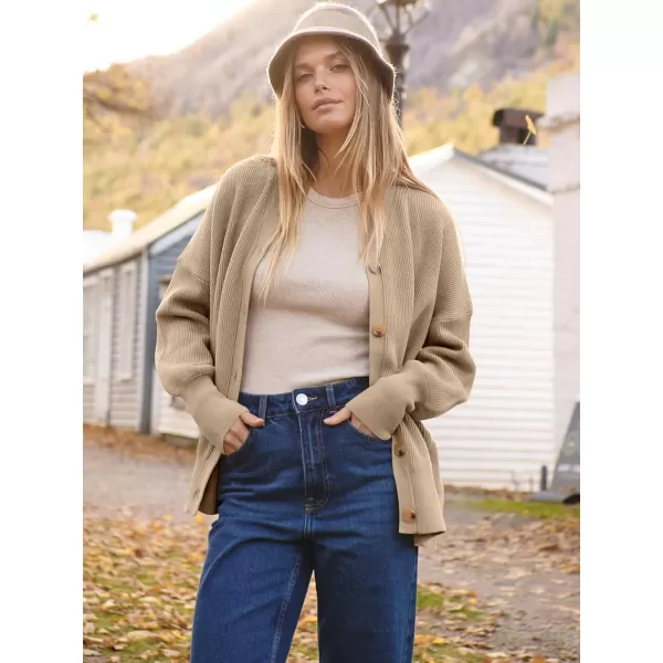 imageANRABESS Womens Open Front Oversized Chunky Knit Long Sleeve Casual Loose Fall Fashion Sweaters CardiganApricot