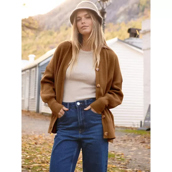 imageANRABESS Womens Open Front Oversized Chunky Knit Long Sleeve Casual Loose Fall Fashion Sweaters CardiganCaramel