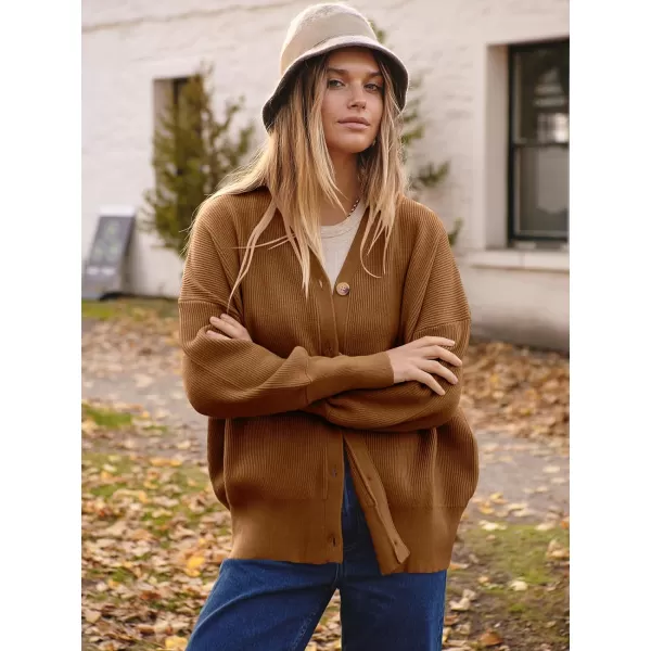 imageANRABESS Womens Open Front Oversized Chunky Knit Long Sleeve Casual Loose Fall Fashion Sweaters CardiganCaramel