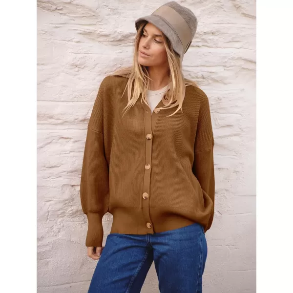 imageANRABESS Womens Open Front Oversized Chunky Knit Long Sleeve Casual Loose Fall Fashion Sweaters CardiganCaramel