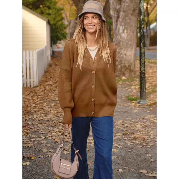 imageANRABESS Womens Open Front Oversized Chunky Knit Long Sleeve Casual Loose Fall Fashion Sweaters CardiganCaramel