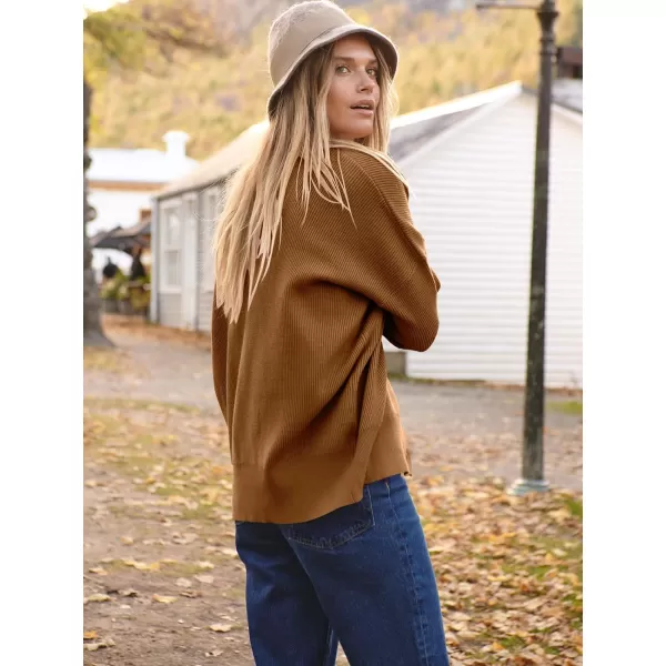 imageANRABESS Womens Open Front Oversized Chunky Knit Long Sleeve Casual Loose Fall Fashion Sweaters CardiganCaramel