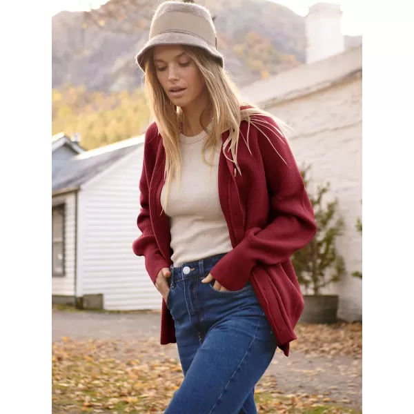 imageANRABESS Womens Open Front Oversized Chunky Knit Long Sleeve Casual Loose Fall Fashion Sweaters CardiganDeep Red