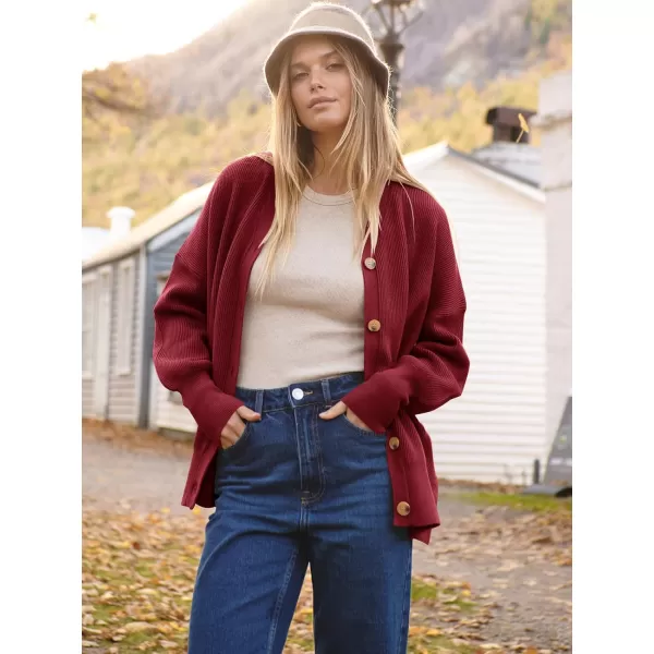 imageANRABESS Womens Open Front Oversized Chunky Knit Long Sleeve Casual Loose Fall Fashion Sweaters CardiganDeep Red