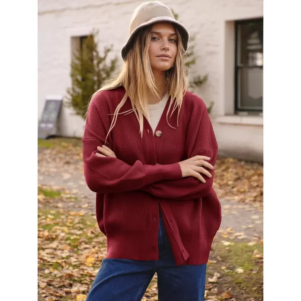 imageANRABESS Womens Open Front Oversized Chunky Knit Long Sleeve Casual Loose Fall Fashion Sweaters CardiganDeep Red