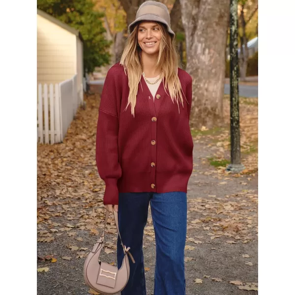 imageANRABESS Womens Open Front Oversized Chunky Knit Long Sleeve Casual Loose Fall Fashion Sweaters CardiganDeep Red