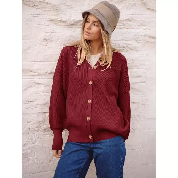 imageANRABESS Womens Open Front Oversized Chunky Knit Long Sleeve Casual Loose Fall Fashion Sweaters CardiganDeep Red