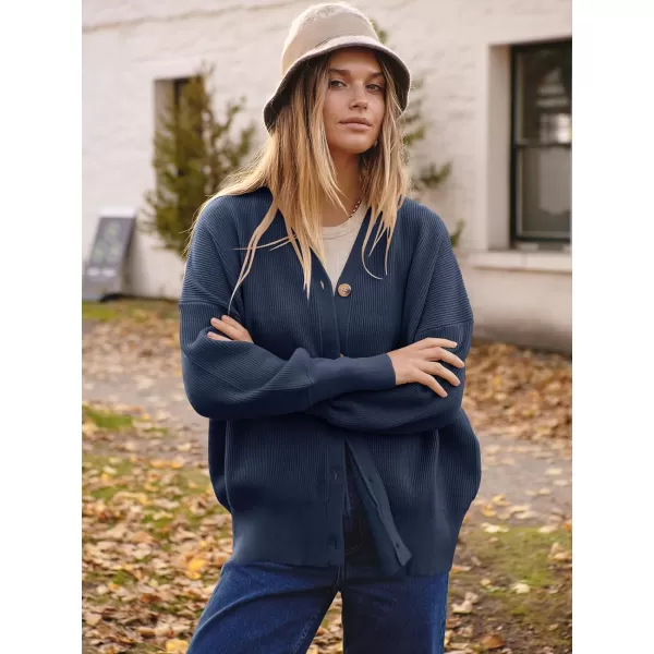 imageANRABESS Womens Open Front Oversized Chunky Knit Long Sleeve Casual Loose Fall Fashion Sweaters CardiganNavy Blue