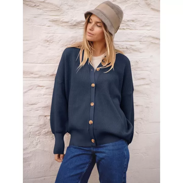 imageANRABESS Womens Open Front Oversized Chunky Knit Long Sleeve Casual Loose Fall Fashion Sweaters CardiganNavy Blue