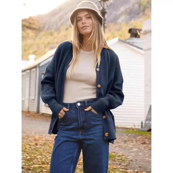 imageANRABESS Womens Open Front Oversized Chunky Knit Long Sleeve Casual Loose Fall Fashion Sweaters CardiganNavy Blue