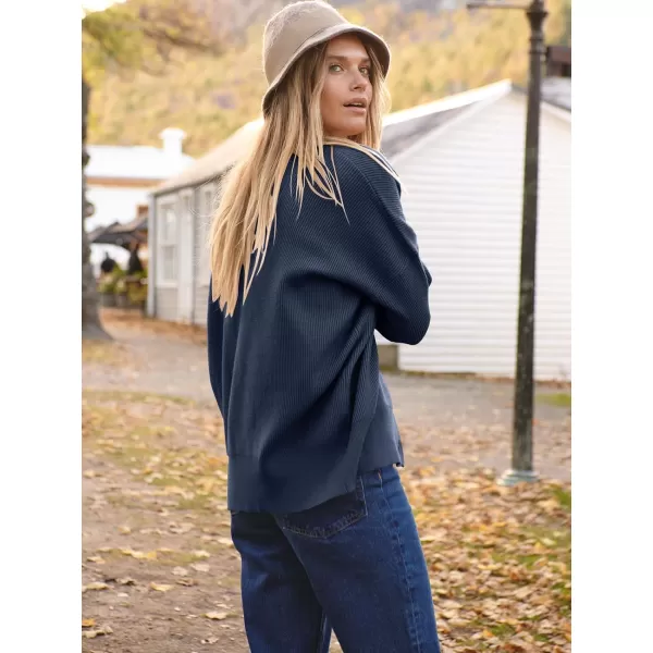 imageANRABESS Womens Open Front Oversized Chunky Knit Long Sleeve Casual Loose Fall Fashion Sweaters CardiganNavy Blue