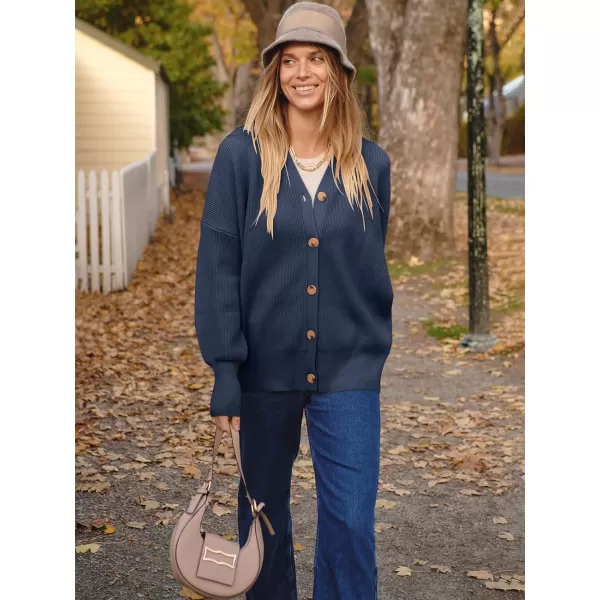 imageANRABESS Womens Open Front Oversized Chunky Knit Long Sleeve Casual Loose Fall Fashion Sweaters CardiganNavy Blue