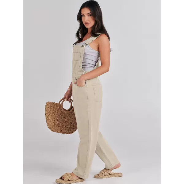 imageANRABESS Womens Overalls Casual Loose Fit Adjustable Strap Denim Bib Overall Jeans Pants JumpsuitsApricot