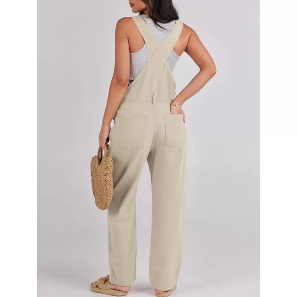 imageANRABESS Womens Overalls Casual Loose Fit Adjustable Strap Denim Bib Overall Jeans Pants JumpsuitsApricot