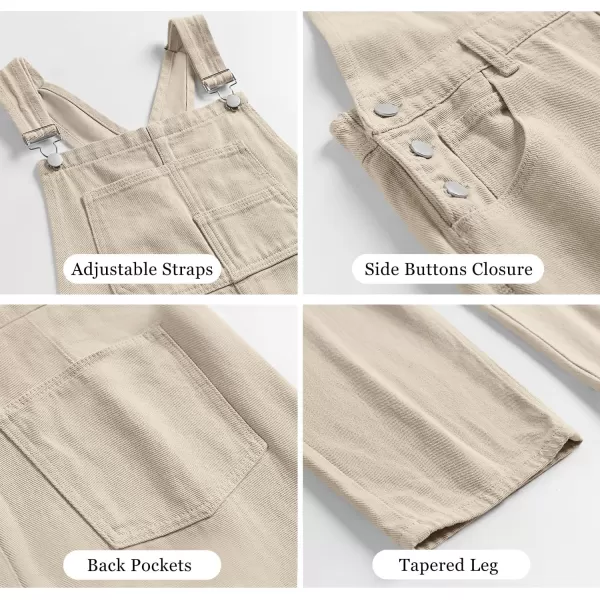 imageANRABESS Womens Overalls Casual Loose Fit Adjustable Strap Denim Bib Overall Jeans Pants JumpsuitsApricot