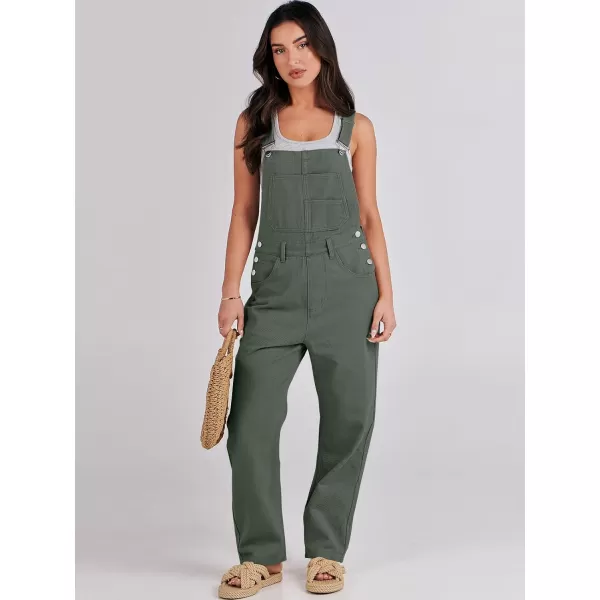 imageANRABESS Womens Overalls Casual Loose Fit Adjustable Strap Denim Bib Overall Jeans Pants JumpsuitsArmy Green