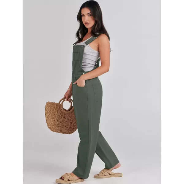 imageANRABESS Womens Overalls Casual Loose Fit Adjustable Strap Denim Bib Overall Jeans Pants JumpsuitsArmy Green