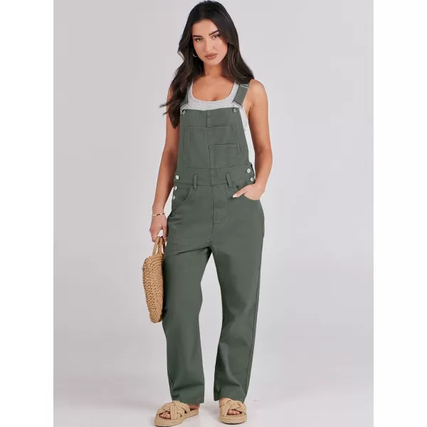 imageANRABESS Womens Overalls Casual Loose Fit Adjustable Strap Denim Bib Overall Jeans Pants JumpsuitsArmy Green
