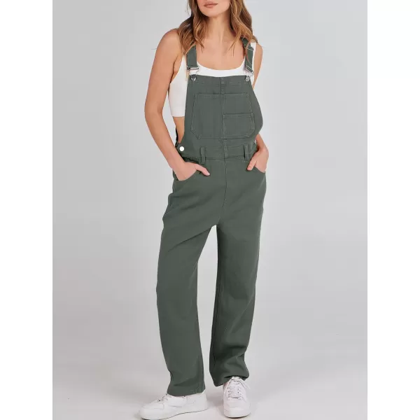 imageANRABESS Womens Overalls Casual Loose Fit Adjustable Strap Denim Bib Overall Jeans Pants JumpsuitsArmy Green