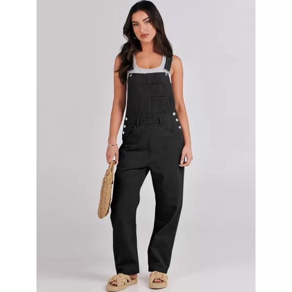 imageANRABESS Womens Overalls Casual Loose Fit Adjustable Strap Denim Bib Overall Jeans Pants JumpsuitsBlack