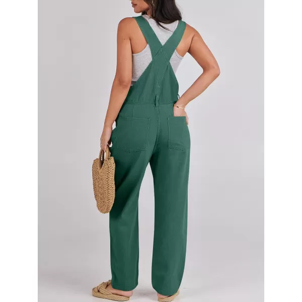 imageANRABESS Womens Overalls Casual Loose Fit Adjustable Strap Denim Bib Overall Jeans Pants JumpsuitsDeep Green