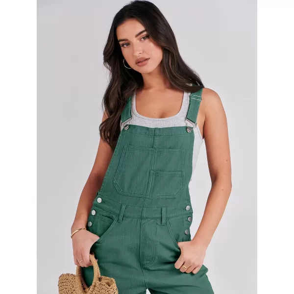 imageANRABESS Womens Overalls Casual Loose Fit Adjustable Strap Denim Bib Overall Jeans Pants JumpsuitsDeep Green
