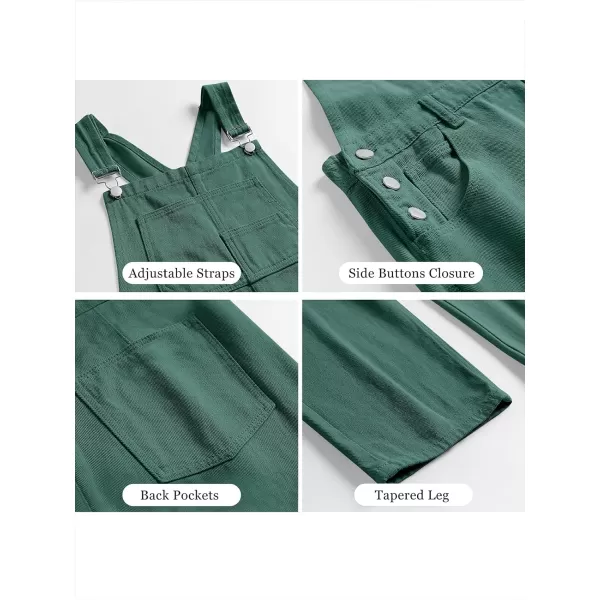 imageANRABESS Womens Overalls Casual Loose Fit Adjustable Strap Denim Bib Overall Jeans Pants JumpsuitsDeep Green