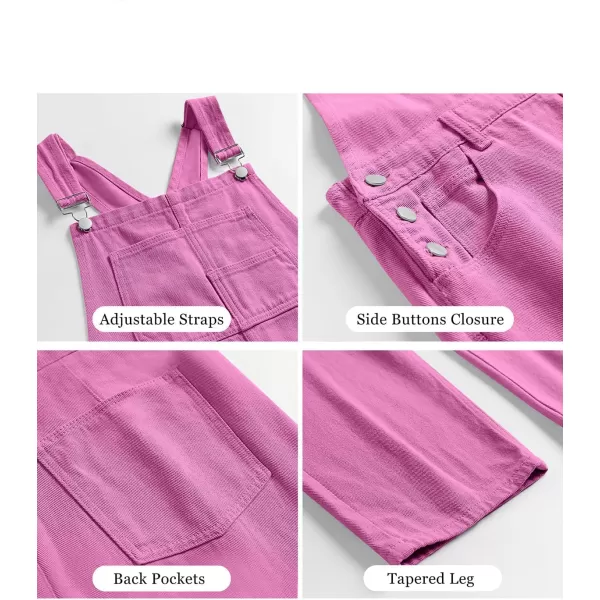 imageANRABESS Womens Overalls Casual Loose Fit Adjustable Strap Denim Bib Overall Jeans Pants JumpsuitsHot Pink