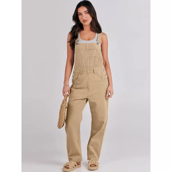 imageANRABESS Womens Overalls Casual Loose Fit Adjustable Strap Denim Bib Overall Jeans Pants JumpsuitsKhaki