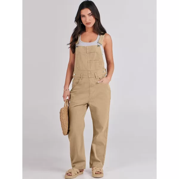 imageANRABESS Womens Overalls Casual Loose Fit Adjustable Strap Denim Bib Overall Jeans Pants JumpsuitsKhaki