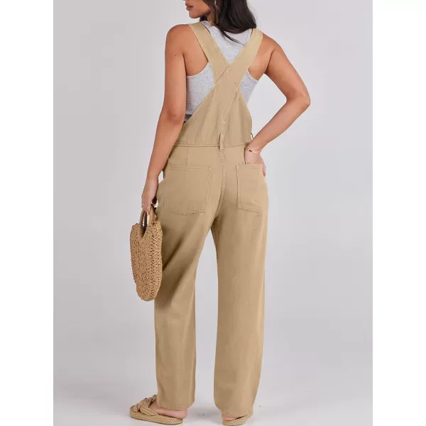 imageANRABESS Womens Overalls Casual Loose Fit Adjustable Strap Denim Bib Overall Jeans Pants JumpsuitsKhaki
