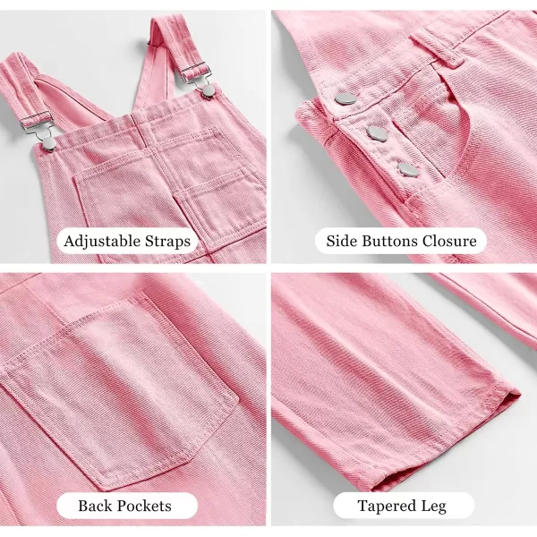 imageANRABESS Womens Overalls Casual Loose Fit Adjustable Strap Denim Bib Overall Jeans Pants JumpsuitsPink