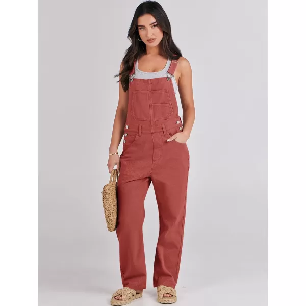 imageANRABESS Womens Overalls Casual Loose Fit Adjustable Strap Denim Bib Overall Jeans Pants JumpsuitsRust Red