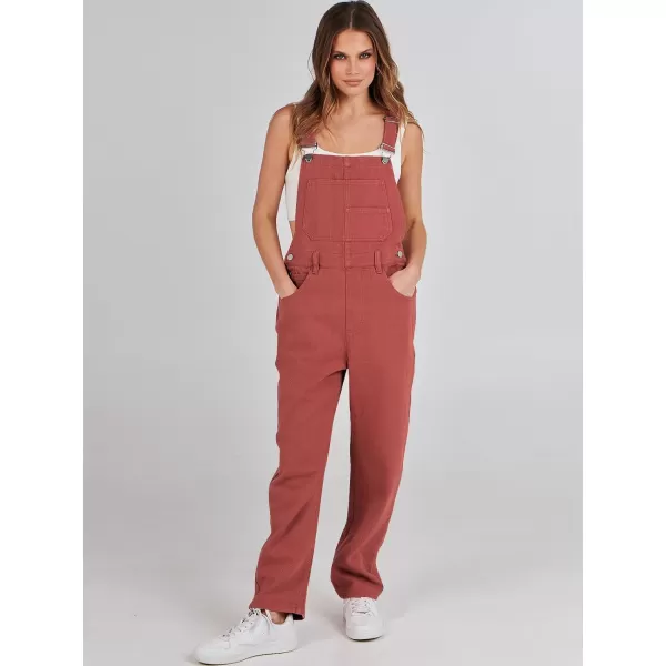 imageANRABESS Womens Overalls Casual Loose Fit Adjustable Strap Denim Bib Overall Jeans Pants JumpsuitsRust Red