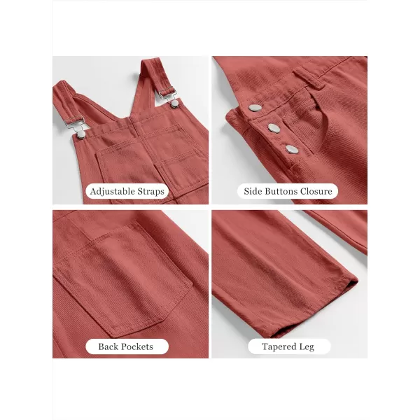 imageANRABESS Womens Overalls Casual Loose Fit Adjustable Strap Denim Bib Overall Jeans Pants JumpsuitsRust Red