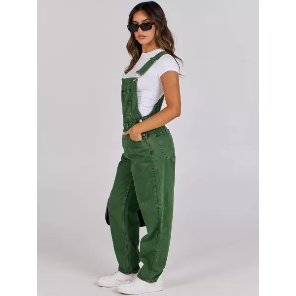 imageANRABESS Womens Overalls Casual Loose Fit Adjustable Strap Denim Bib Overall Jeans Pants JumpsuitsWashed Green