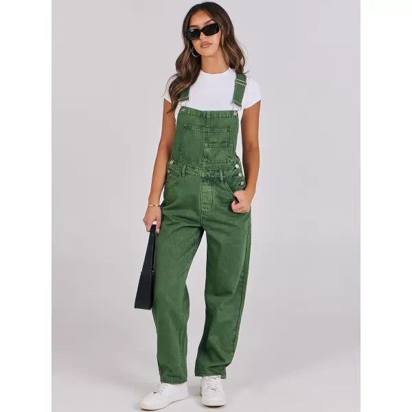 imageANRABESS Womens Overalls Casual Loose Fit Adjustable Strap Denim Bib Overall Jeans Pants JumpsuitsWashed Green